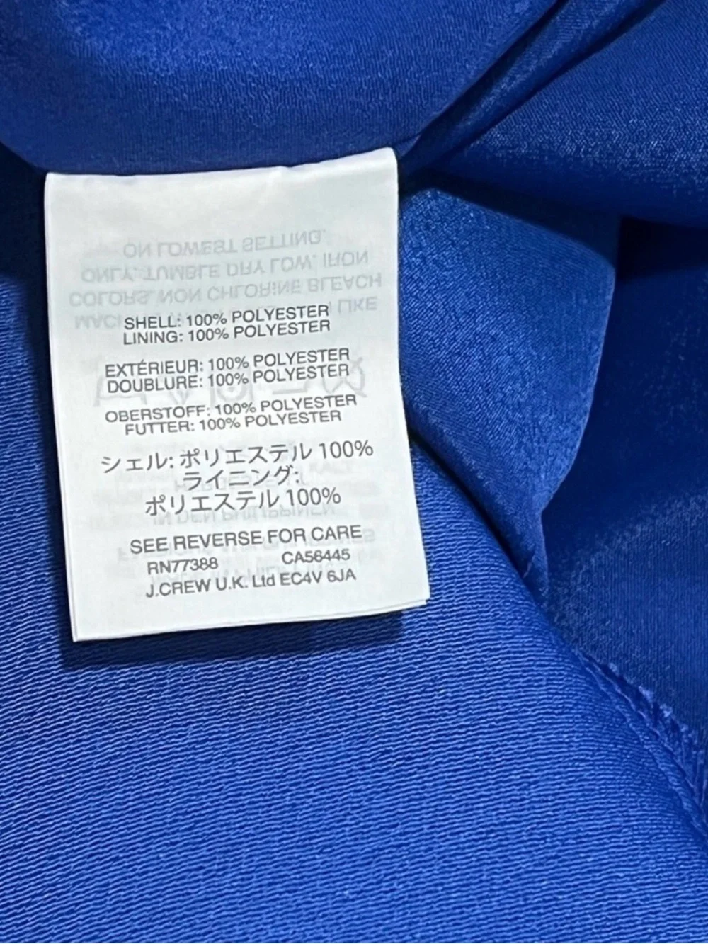 J. Crew Cobalt Blue Long-Sleeve Wrap Dress